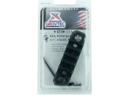 GrovTec KeyMod Aluminum 5-Slot Picatinny Rail w/ Push Button Base, Type III Anodized Black - GTSW231