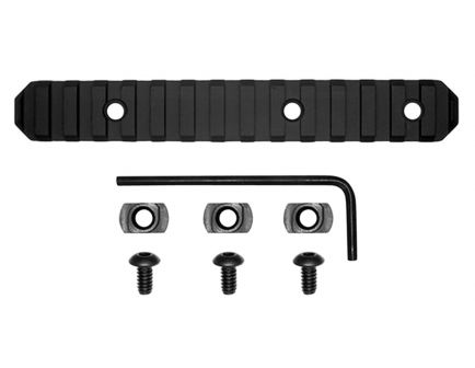 GrovTec M-LOK Aluminum 15-Slot Picatinny Rail, 6" L, Type III Anodized Black - GTSW239