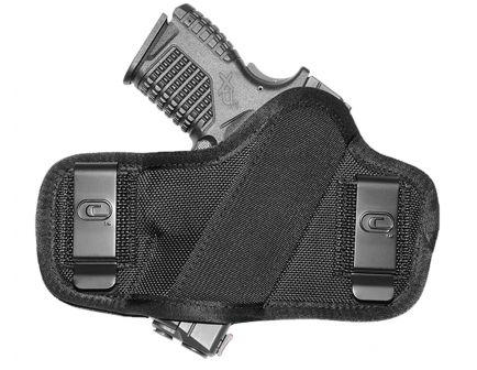 GSM Outdoors The Clip-On Ambidextrous Hand 2" to 2.5" Sub-Compact Low-Profile Outside-The-Waistband Holster, Textured Black - CRF-CLPONSA1S-2