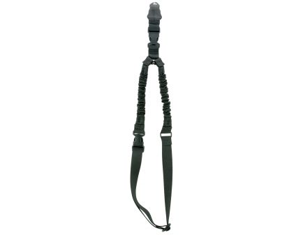 Aim Sports 1-Point Bungee Adjustable Heavy-Duty Sling w/ Steel Clip, Black - AOPS01B