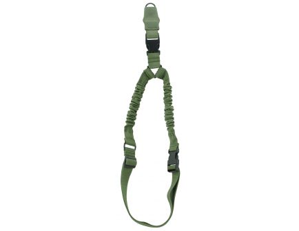 Aim Sports 1-Point Bungee Adjustable Heavy-Duty Sling w/ Steel Clip, Green - AOPS01G