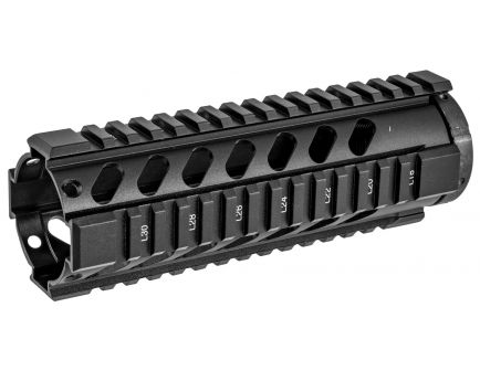 Aim Sports 7" Aluminum Free Floating Carbine Length Quad Rail, Anodized Black - MT060