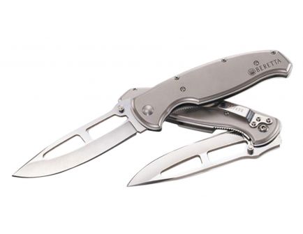 Beretta Airlight II Medium Drop Point Folding Knife, 3.12", Silver - JK003A02