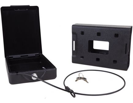 Bulldog Cases Personal Gun Safe Car Vault w/ Key Lock, Matte Powder Painted Black - BD1100