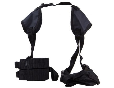 Bulldog Cases Deluxe Shoulder 3 Horizontal Harness w/ Holster and Ammo Pouch, Nylon Black - WSHD3