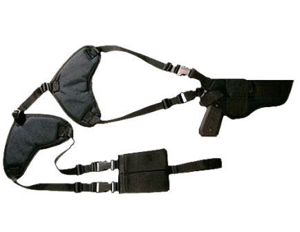 Bulldog Cases Deluxe Shoulder 31 Horizontal Harness w/ Holster and Ammo Pouch, Nylon Black - WSHD31