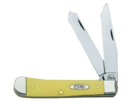 Case Yellow Synthetic Chrome Vanadium Trapper Folder Knife - 00161