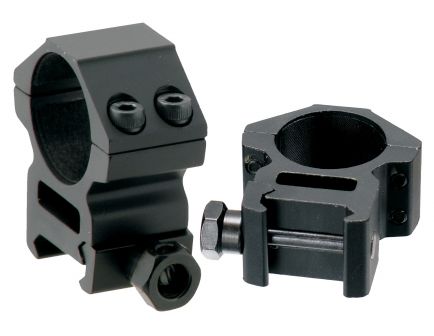 Leapers UTG 1" Medium Aluminum 2-Piece Medium-Profile Picatinny/Weaver Ring, Black - RGWM-25M4