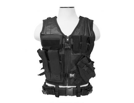 NcStar Tough PVC/Mesh Webbing 2X-Large+ Tactical Vest, Black - CTVL2916B