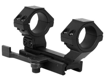 NcStar AR-15 30mm or 1" Aluminum 1-Piece Quick Release Adjustable Scope Mount, Anodized Black - MARCQ