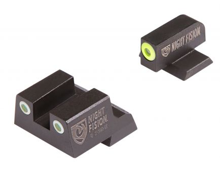 Night Fision Night Sight Set for Canik TP9SFx Handguns, Green with Yellow Square Front, Green with White Square Rear - CNK-026-003-YGWG