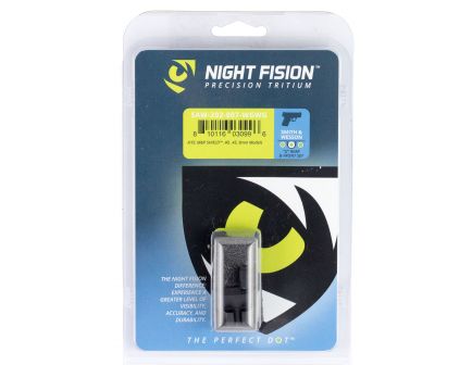 Night Fision Night Sight Set for Smith & Wesson M&P Shield 40, 45, 9mm Pistols, Green with White Square Front, Green with White U-Notch Rear - SAW-202-007-WGWG