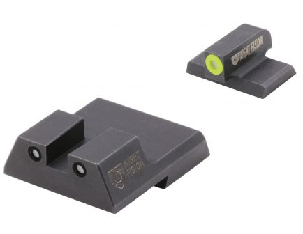 Night Fision Night Sight Set for HK VP9/VP40/P30/P30SK/P30L/45/45 Handguns, Green with Yellow Square Front, Green with Black Square Rear - HAK-126-003-YGZG
