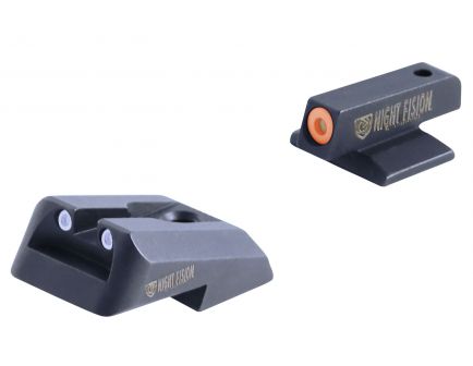 Night Fision Night Sight Set for Novak Cut 1911 Officer Defender Models with Novak, Green with Orange Square Front, Green with White Square Rear - NVK-052-003-OGWG