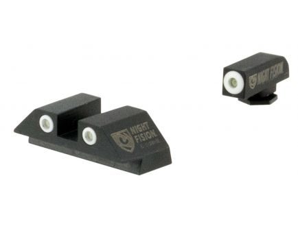 Night Fision Night Sight Set for Glock 17/17L/19/22-28/31-35/37-39 Pistols, Green with White Square Front, Green with Black Square Rear - GLK-001-003-WGZG