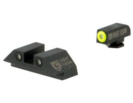 Night Fision Night Sight Set for Glock 17/17L/19/22-28/31-35/37-39 Pistols, Green with Yellow Square Front, Green with Black Square Rear - GLK-001-003-YGZG