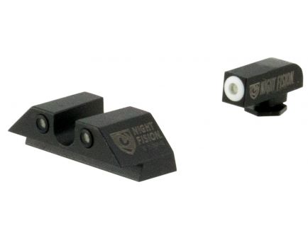 Night Fision Night Sight Set for Glock 17/17L/19/22-28/31-35/37-39 Pistols, Green with White Square Front, Green with Black U-Notch Rear - GLK-001-007-WGZG