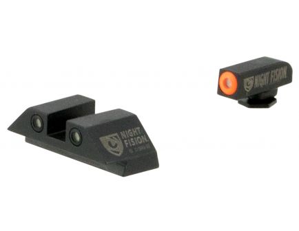 Night Fision Night Sight Set for Glock 42, 43 Pistols, Green with Orange Square Front, Green with White Square Rear - GLK-003-003-OGWG