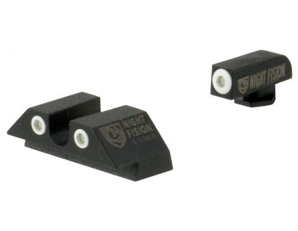 Night Fision Night Sight Set for Glock 42, 43 Pistols, Green with White Square Front, Green with White U-Notch Rear - GLK-003-007-WGWG