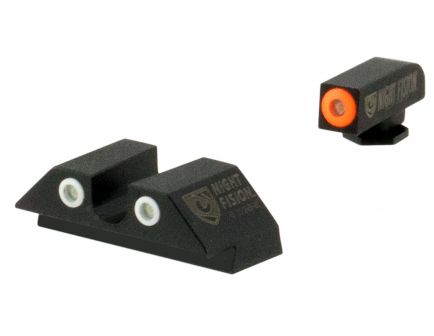 Night Fision Night Sight Set for Glock 42, 43 Pistols, Green with Orange Square Front, Green with Black U-Notch Rear - GLK-003-007-OGZG