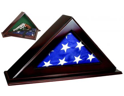PS Products Peace Keeper Patriot Flag Case w/ Concealment Personal Vault, Mahogany - PFC