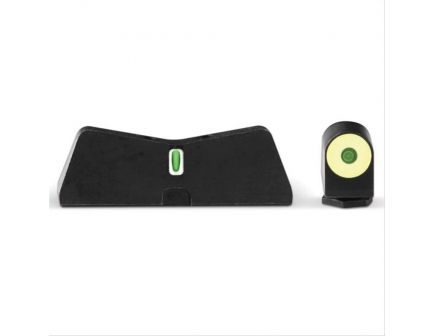 XS Sights Night Sight Set for Glock 42, 43, 43X, 48 Pistols, Green with Yellow Outline Front, Green with White Outline Rear - GL-0011S-5Y