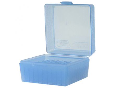 MTM Case Gard RS-100 100 Round Small Ammo Box, Clear Blue - RS10024
