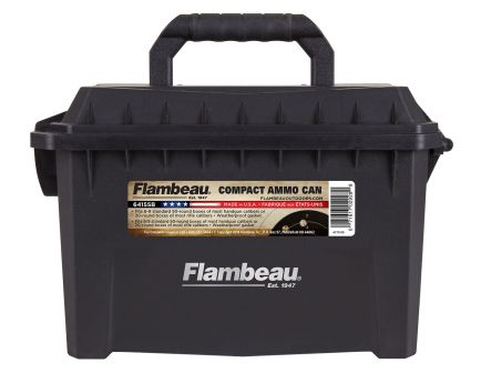 Flambeau .223 Rem/5.56/12/20 Gauge Polymer Water-Resistant Compact Ammo Can, Black - 6415SB