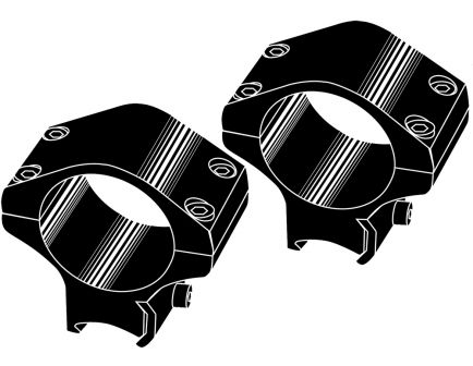 Kwik-Site .22 Cal 1" Steel Non See-Thru Grooved 2-Piece Receiver Mount, Matte Black - KSNT022