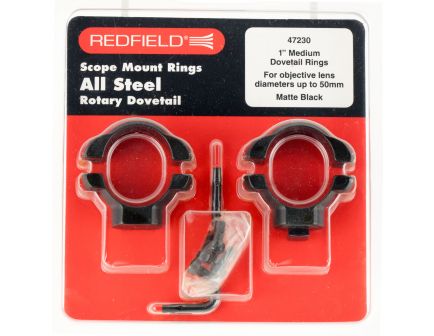 Redfield 1" Medium Aluminum 2-Piece Scope Ring, Matte Black - 47320