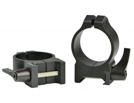 Warne Scope Mounts Maxima 30mm Medium Steel Quick Detach Scope Ring, Matte Black - 214LM