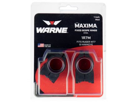 Warne Scope Mounts Maxima Tikka T3 1" High Steel 2-Piece Fixed Scope Ring, Matte Black - 2TM