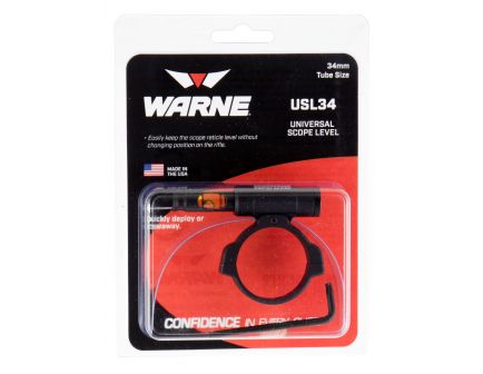 Warne Scope Mounts 34mm 6061 Aluminum 1-Piece Universal Scope Level, Black - USL34
