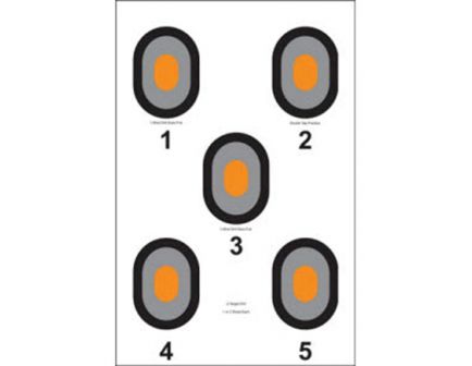 Action Target Law Enforcement 23" x 35" Bullseye Target, Black/Gray, Bright Orange Center, 100/box - 530-OC-100