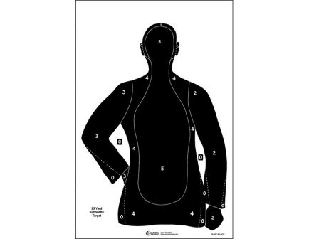 Action Target Law Enforcement 23" x 35" Silhouette B-21 Qualification Target, Black, 100/box - B-21EBLACK100
