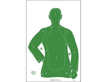 Action Target Law Enforcement 23" x 35" Silhouette B-21 Qualification Target, Green, 100/box - B-21EGREEN100