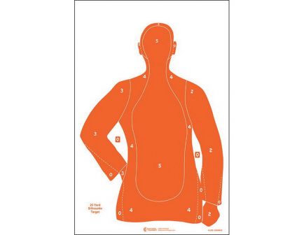 Action Target Law Enforcement 23" x 35" Silhouette B-21 Qualification Target, Orange, 100/box - B-21EORANGE100