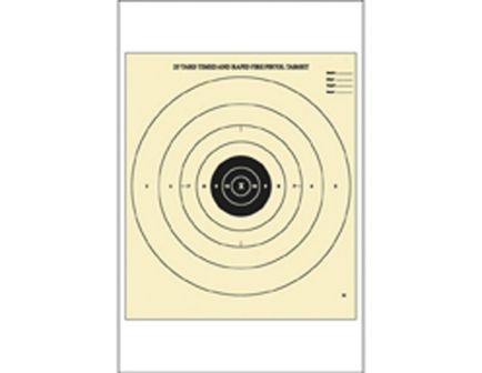 Action Target Law Enforcement 21" x 24" B-8 Bullseye Timed and Rapid Fire Target, Yellow/Black, 100/box - B-8-100
