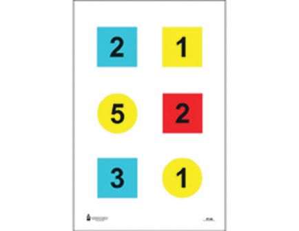Action Target Law Enforcement 23" x 35" Circle/Square Version 4-C Discretionary Command Training Target, 100/box - DT-4C-100
