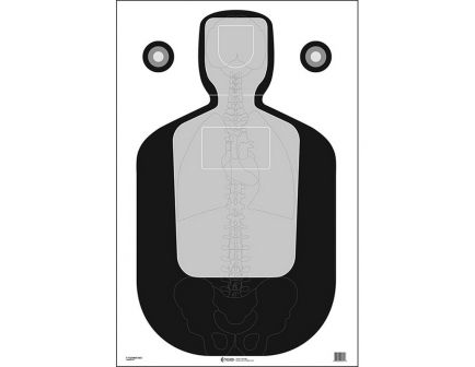 Action Target 23" x 35" Silhouette TQ-19 Qualification Target w/ Vital Anatomy, Black/Gray, 100/box - F-TQ19ANT-AV2-100