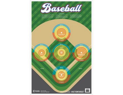 Action Target 23" x 35" Baseball Target, Multi-Color, 100/box - GS-BASE-100FIRE1100