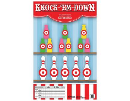 Action Target 23" x 35" Bottle/Pin Knock-Em-Down Target, Multi-Color, 100/box - GS-CARBTTL-100100