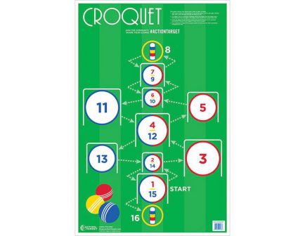 Action Target 23" x 35" Croquet Target, Multi-Color, 100/box - GS-CROQUET-100EM#
