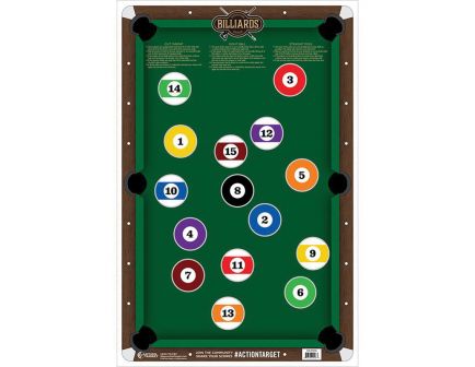 Action Target 23" x 35" Billiards Target, Multi-Color, 100/box - GS-POOL-100