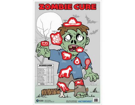 Action Target 23" x 35" Male Zombie Cure Target, Multi-Color, 100/box - GS-ZOMHE-100