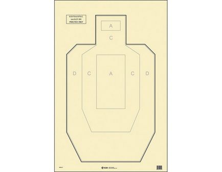 Action Target Law Enforcement 23" x 35" IPSC/USPSA Target, Black/Gray, 100/box - IPSC-P-100