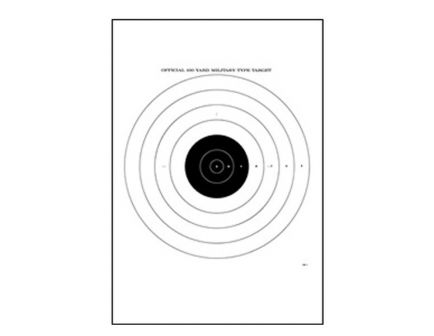 Action Target Law Enforcement 21" x 21" Military Bullseye Shooting Target, Black, 100/box - SR-1-100