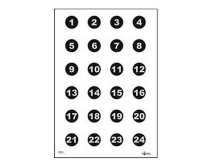 Action Target Law Enforcement 23" x 35" Military 3" Numbered Circles Command Training Target, Black/White Target, 100/box - VB-24-100