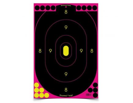 Birchwood Casey Shoot-N-C 12" x 18" Self-Adhesive Silhouette Bullseye Target, Black/Pink, 1400 Pasters, 100/pack - 34633