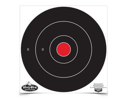 Birchwood Casey Dirty Bird 12" Non-Adhesive Splatter Bullseye Target, Black/Red, 100/pack - 35070